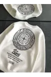 Kışlık Bisiklet Yaka Ön Ve Arka Baskılı Sweatshirt - Beyaz Kışlık Bisiklet Yaka Ön Ve Arka Baskılı Sweatshirt - Beyaz