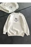 Kışlık Bisiklet Yaka Ön Ve Arka Baskılı Sweatshirt - Beyaz Kışlık Bisiklet Yaka Ön Ve Arka Baskılı Sweatshirt - Beyaz