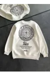 Kışlık Bisiklet Yaka Ön Ve Arka Baskılı Sweatshirt - Beyaz Kışlık Bisiklet Yaka Ön Ve Arka Baskılı Sweatshirt - Beyaz