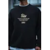 Kışlık Bisiklet Yaka Ön Ve Arka Baskılı SweatShirt - Siyah Kışlık Bisiklet Yaka Ön Ve Arka Baskılı SweatShirt - Siyah