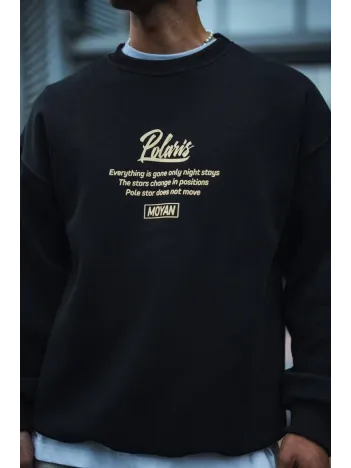 Kışlık Bisiklet Yaka Ön Ve Arka Baskılı SweatShirt - Siyah Kışlık Bisiklet Yaka Ön Ve Arka Baskılı SweatShirt - Siyah