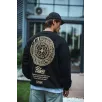 Kışlık Bisiklet Yaka Ön Ve Arka Baskılı SweatShirt - Siyah Kışlık Bisiklet Yaka Ön Ve Arka Baskılı SweatShirt - Siyah
