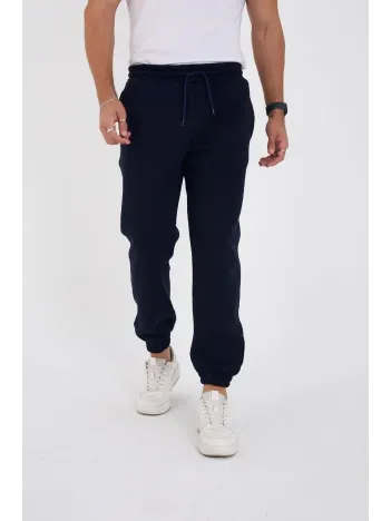 Unisex Kışlık Üç İplik Lastikli Eşofman Pantolon - Lacivert Unisex Kışlık Üç İplik Lastikli Eşofman Pantolon - Lacivert