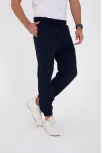 Unisex Kışlık Üç İplik Lastikli Eşofman Pantolon - Lacivert