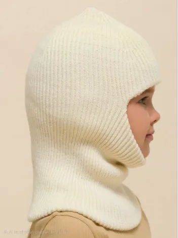 Kışlık Kar Maske Çocuk Triko Bere - Krem Kışlık Kar Maske Çocuk Triko Bere - Krem