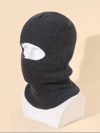 Kışlık Kar Maske Dokuma Triko Bere - Antrasit Kışlık Kar Maske Dokuma Triko Bere - Antrasit