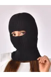 Kışlık Kar Maske Dokuma Triko Bere - Siyah