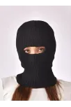 Kışlık Kar Maske Dokuma Triko Bere - Siyah