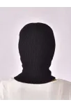 Kışlık Kar Maske Dokuma Triko Bere - Siyah