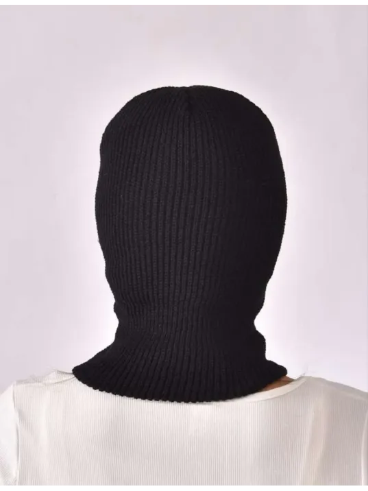 Kışlık Kar Maske Dokuma Triko Bere - Siyah Kışlık Kar Maske Dokuma Triko Bere - Siyah