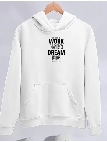 Kışlık Üç İplik Kapüşonlu SweatShirt - Beyaz Kışlık Üç İplik Kapüşonlu SweatShirt - Beyaz