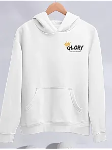 Kışlık Üç İplik Kapüşonlu Sweatshirt - Beyaz