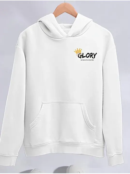 Kışlık Üç İplik Kapüşonlu SweatShirt - Beyaz Kışlık Üç İplik Kapüşonlu SweatShirt - Beyaz