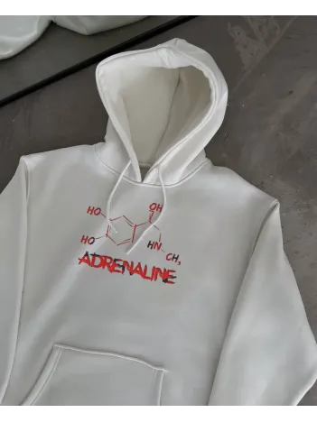 Kışlık Uzun Kol Kapüşonlu Sweatshirt - Beyaz Kışlık Uzun Kol Kapüşonlu Sweatshirt - Beyaz