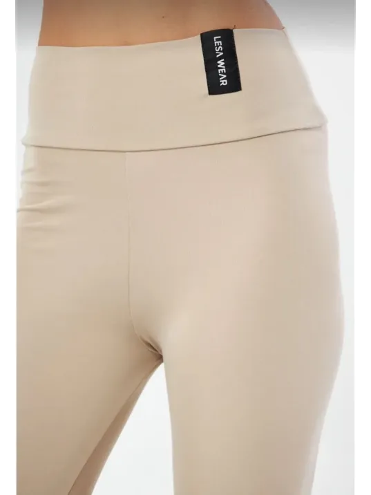 Kışlık Yüksek Bel Toparlayicı ve Sıkılaştırıcı Likralı Şardonlu Tayt - Bej Kışlık Yüksek Bel Toparlayicı ve Sıkılaştırıcı Likralı Şardonlu Tayt - Bej