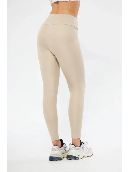 Kışlık Yüksek Bel Toparlayicı ve Sıkılaştırıcı Likralı Şardonlu Tayt - Bej Kışlık Yüksek Bel Toparlayicı ve Sıkılaştırıcı Likralı Şardonlu Tayt - Bej