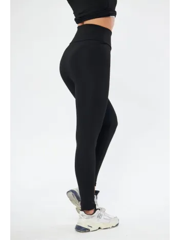 Kadın Kışlık Yüksek Bel Toparlayicı Ve Sıkılaştırıcı Likralı Şardonlu Tayt - Siyah