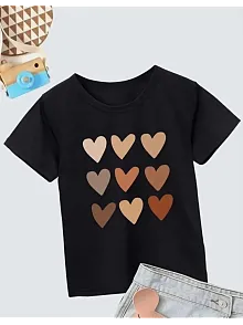 Kız Çocuk Bisiklet Yaka Baskılı T-shirt - Siyah
