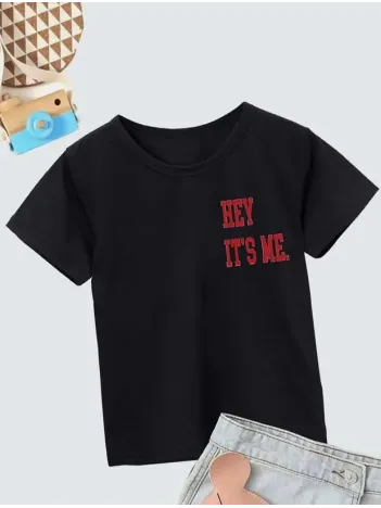 Çocuk Unisex Baskılı T-Shirt - Siyah Çocuk Unisex Baskılı T-Shirt - Siyah