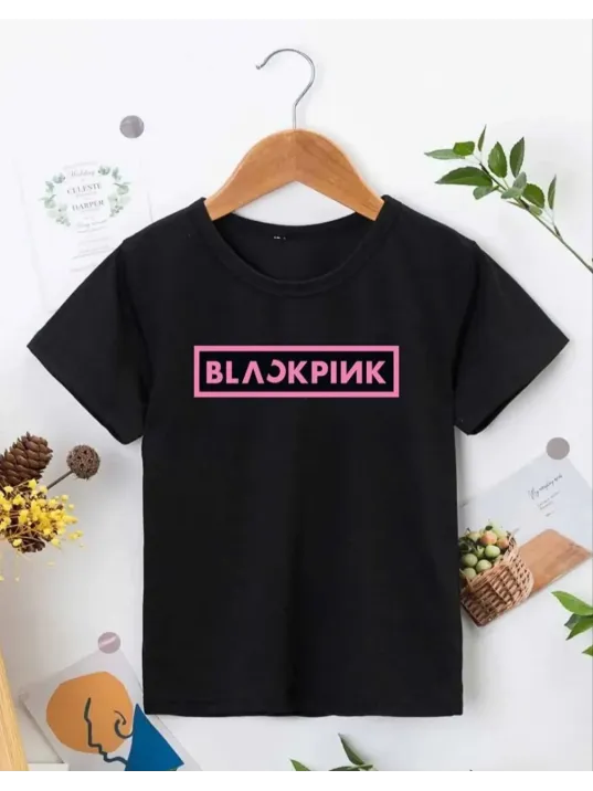 Kız Çocuk Bisiklet Yaka Baskılı T-Shirt - Siyah Kız Çocuk Bisiklet Yaka Baskılı T-Shirt - Siyah