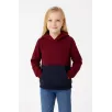 Kız Çocuk Kapüşonlu Kanguru Çepli Parçalı SweatShirt - Renkli Kız Çocuk Kapüşonlu Kanguru Çepli Parçalı SweatShirt - Renkli