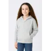 Kız Çocuk Kapüşonlu Kanguru Çepli Tam Fermuarlı Hırka SweatShirt - Gri