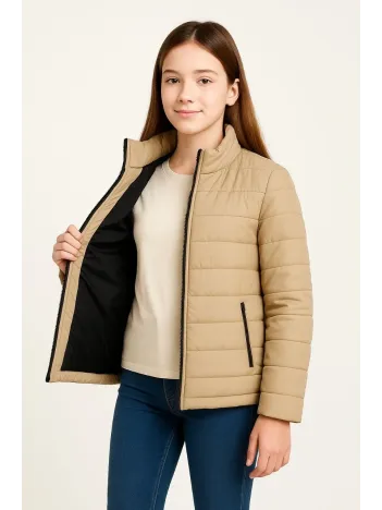 Kız Çocuk Şişme Mont Hafif Ve Sıcak Tutucu Kışlık Fermuarlı Su İtici Rahat Günlük Mont Kapüşonuz Modern Tasarım - Bej Kız Çocuk Şişme Mont Hafif Ve Sıcak Tutucu Kışlık Fermuarlı Su İtici Rahat Günlük Mont Kapüşonuz Modern Tasarım - Bej