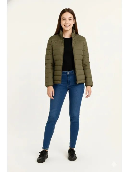 Kız Çocuk Şişme Mont Hafif Ve Sıcak Tutucu Kışlık Fermuarlı Su İtici Rahat Günlük Mont Kapüşonuz Modern Tasarım - Haki Kız Çocuk Şişme Mont Hafif Ve Sıcak Tutucu Kışlık Fermuarlı Su İtici Rahat Günlük Mont Kapüşonuz Modern Tasarım - Haki