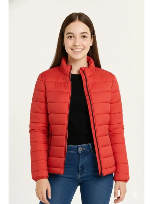 Kız Çocuk Şişme Mont Hafif Ve Sıcak Tutucu Kışlık Fermuarlı Su İtici Rahat Günlük Mont Kapüşonuz Modern Tasarım - Kırmızı Kız Çocuk Şişme Mont Hafif Ve Sıcak Tutucu Kışlık Fermuarlı Su İtici Rahat Günlük Mont Kapüşonuz Modern Tasarım - Kırmızı