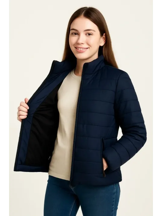 Kız Çocuk Şişme Mont Hafif Ve Sıcak Tutucu Kışlık Fermuarlı Su İtici Rahat Günlük Mont Kapüşonuz Modern Tasarım - Lacivert Kız Çocuk Şişme Mont Hafif Ve Sıcak Tutucu Kışlık Fermuarlı Su İtici Rahat Günlük Mont Kapüşonuz Modern Tasarım - Lacivert