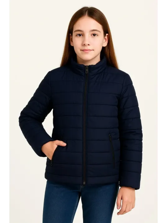 Kız Çocuk Şişme Mont Hafif Ve Sıcak Tutucu Kışlık Fermuarlı Su İtici Rahat Günlük Mont Kapüşonuz Modern Tasarım - Lacivert Kız Çocuk Şişme Mont Hafif Ve Sıcak Tutucu Kışlık Fermuarlı Su İtici Rahat Günlük Mont Kapüşonuz Modern Tasarım - Lacivert