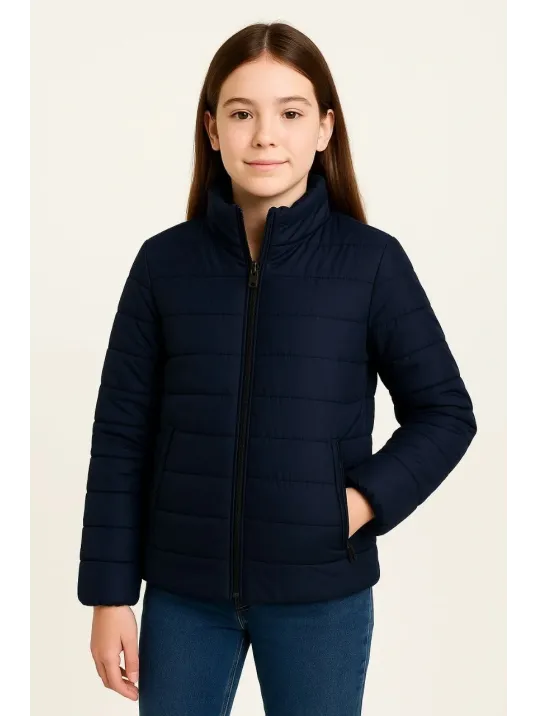 Kız Çocuk Şişme Mont Hafif Ve Sıcak Tutucu Kışlık Fermuarlı Su İtici Rahat Günlük Mont Kapüşonuz Modern Tasarım - Lacivert Kız Çocuk Şişme Mont Hafif Ve Sıcak Tutucu Kışlık Fermuarlı Su İtici Rahat Günlük Mont Kapüşonuz Modern Tasarım - Lacivert