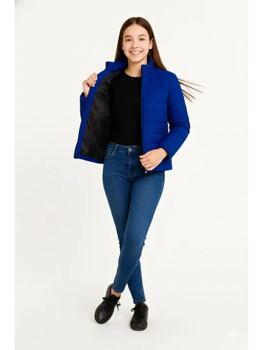 Kız Çocuk Şişme Mont Hafif Ve Sıcak Tutucu Kışlık Fermuarlı Su İtici Rahat Günlük Mont Kapüşonuz Modern Tasarım - Saks Mavisi Kız Çocuk Şişme Mont Hafif Ve Sıcak Tutucu Kışlık Fermuarlı Su İtici Rahat Günlük Mont Kapüşonuz Modern Tasarım - Saks Mavisi