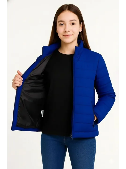 Kız Çocuk Şişme Mont Hafif Ve Sıcak Tutucu Kışlık Fermuarlı Su İtici Rahat Günlük Mont Kapüşonuz Modern Tasarım - Saks Mavisi Kız Çocuk Şişme Mont Hafif Ve Sıcak Tutucu Kışlık Fermuarlı Su İtici Rahat Günlük Mont Kapüşonuz Modern Tasarım - Saks Mavisi