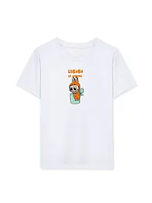 Kız Labubu Çocuk Baskılı T-shirt - Beyaz