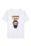 Kız Labubu Çocuk Baskılı T-shirt - Beyaz