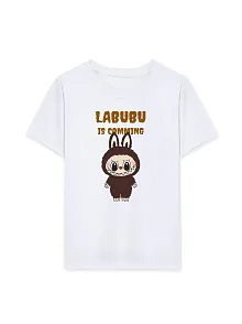 Kız Labubu Çocuk Baskılı T-shirt - Beyaz