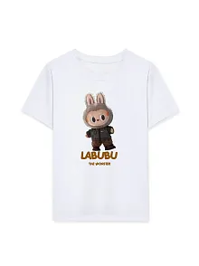 Kız Labubu Çocuk Baskılı T-shirt - Beyaz