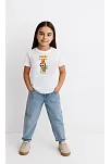 Kız Labubu Çocuk Baskılı T-shirt - Beyaz