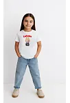 Kız Labubu Çocuk Baskılı T-shirt - Beyaz