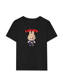 Kız Labubu Çocuk Baskılı T-shirt - Beyaz