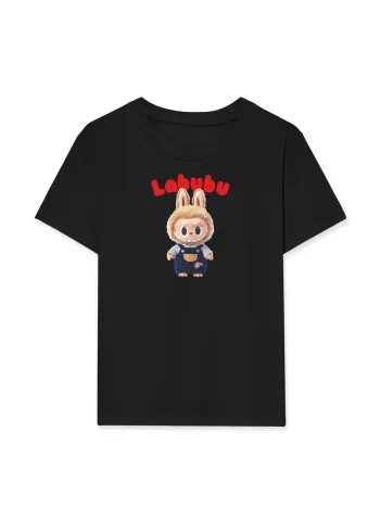 Kız Labubu Çocuk Baskılı T-Shirt - Beyaz Kız Labubu Çocuk Baskılı T-Shirt - Beyaz