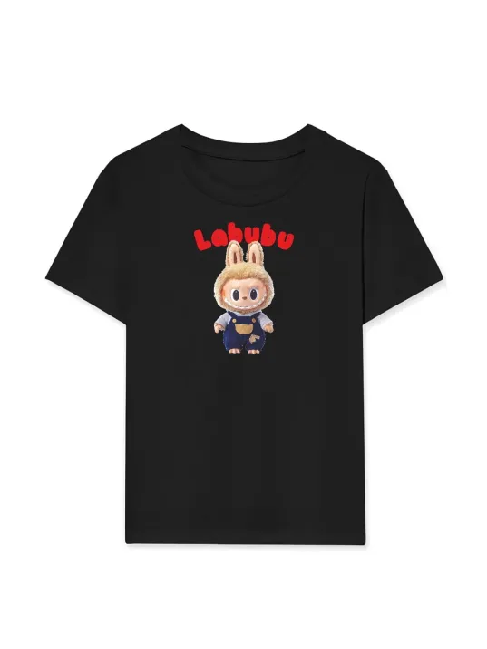 Kız Labubu Çocuk Baskılı T-Shirt - Beyaz Kız Labubu Çocuk Baskılı T-Shirt - Beyaz