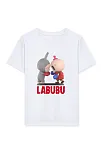 Kız Labubu Çocuk Baskılı T-shirt - Beyaz