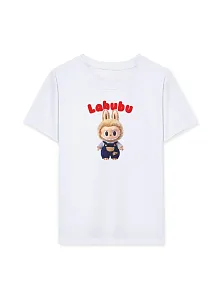 Kız Labubu Çocuk Baskılı T-shirt - Beyaz