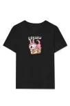Kız Labubu Çocuk Baskılı T-shirt - Siyah Kız Labubu Çocuk Baskılı T-shirt - Siyah
