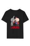 Kız Labubu Çocuk Baskılı T-shirt - Siyah Kız Labubu Çocuk Baskılı T-shirt - Siyah