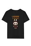 Kız Labubu Çocuk Baskılı T-shirt - Siyah
