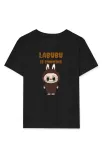 Kız Labubu Çocuk Baskılı T-shirt - Siyah Kız Labubu Çocuk Baskılı T-shirt - Siyah