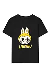 Kız Labubu Çocuk Baskılı T-shirt - Siyah